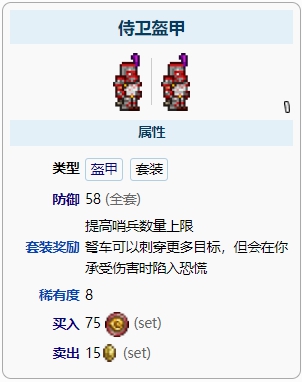 泰拉瑞亚侍卫盔甲