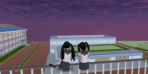 樱花校园模拟器一起看夕阳 美图欣赏