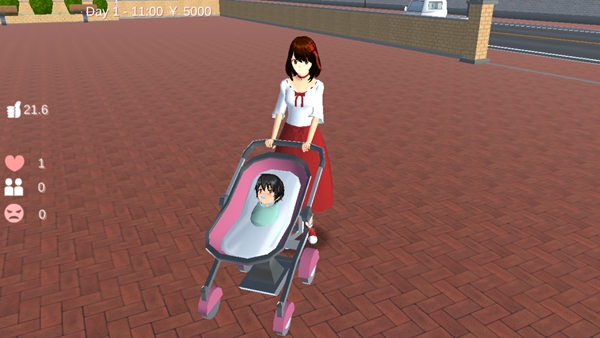 樱花校园模拟器婴儿车怎么坐