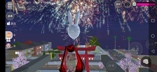 樱花校园模拟器参加神社祭典