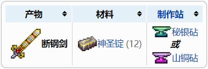 泰拉瑞亚断钢剑