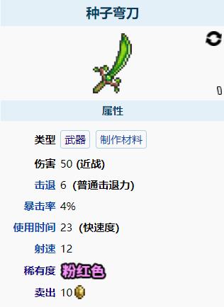 泰拉瑞亚种子弯刀