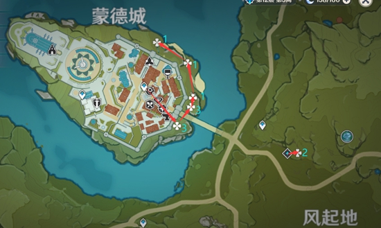 原神蒲公英采集线路