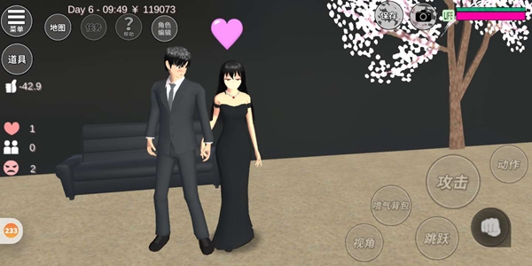 樱花校园模拟器黑色系列结婚照