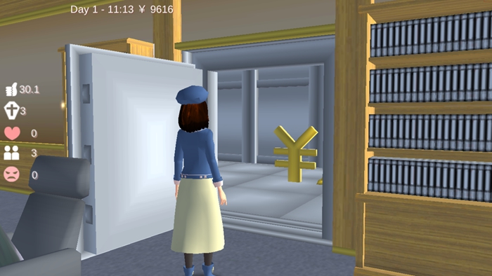 樱花校园模拟器获得税务局的金条