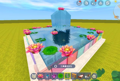 迷你世界喷泉别墅怎么做