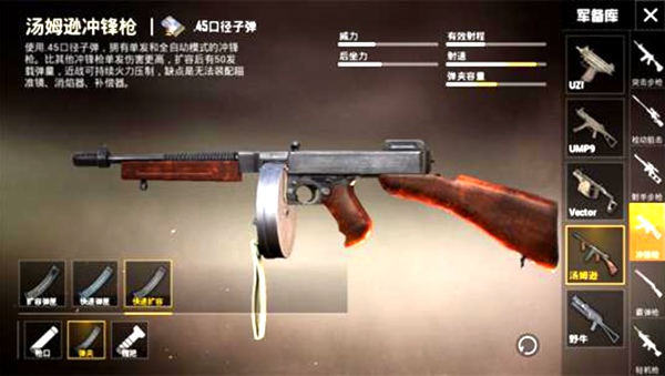 和平精英冲锋枪