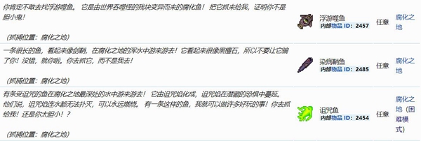 泰拉瑞亚任务鱼大全