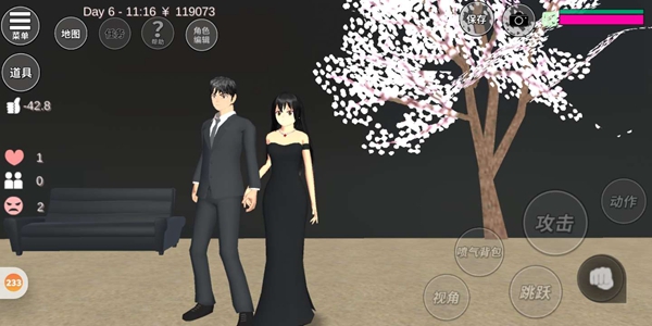 樱花校园模拟器黑色系列结婚照