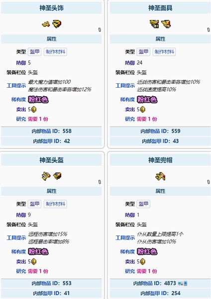 泰拉瑞亚神圣盔甲