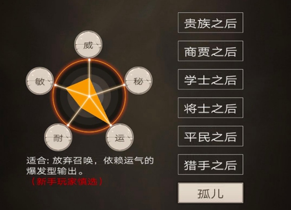 不朽之旅孤儿职业分析